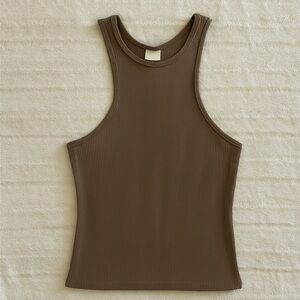 H&M Brown Ribbed Tank Top women’s size medium